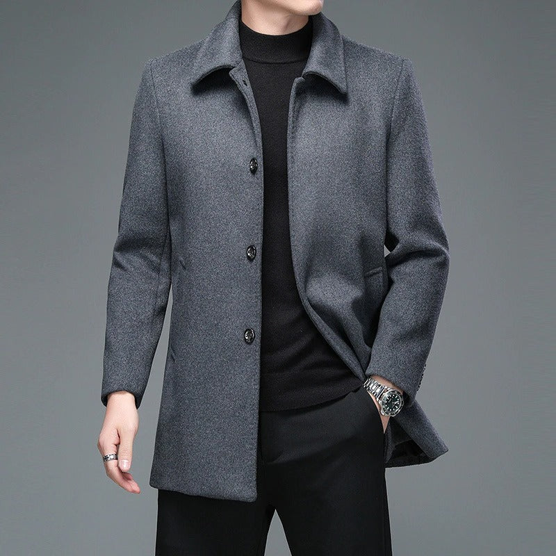 Men's Warm Casual Turn Down Collar Coat