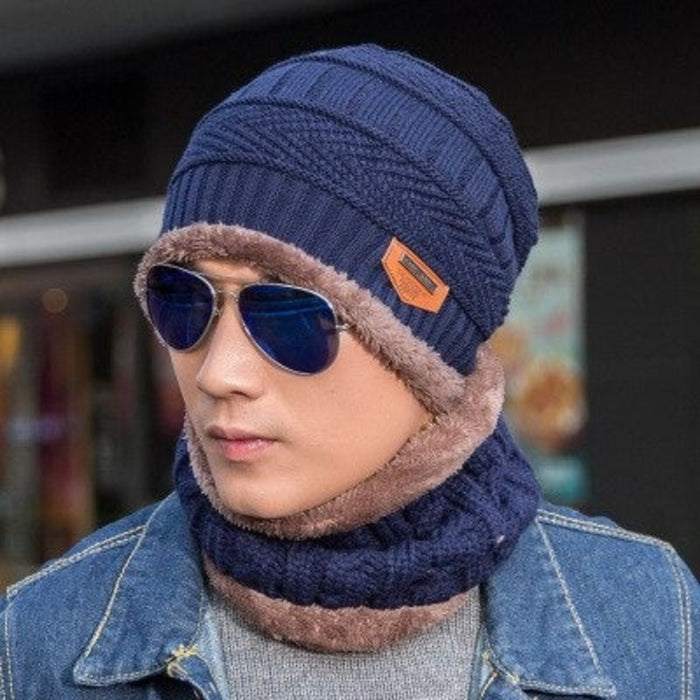 Men's Knitted Fur Thick Hat