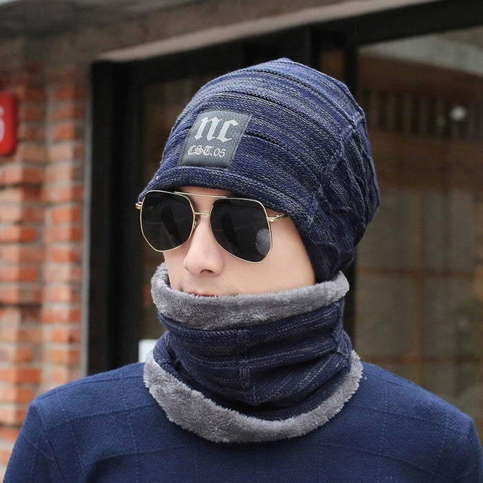 Men's Knitted Fur Thick Hat