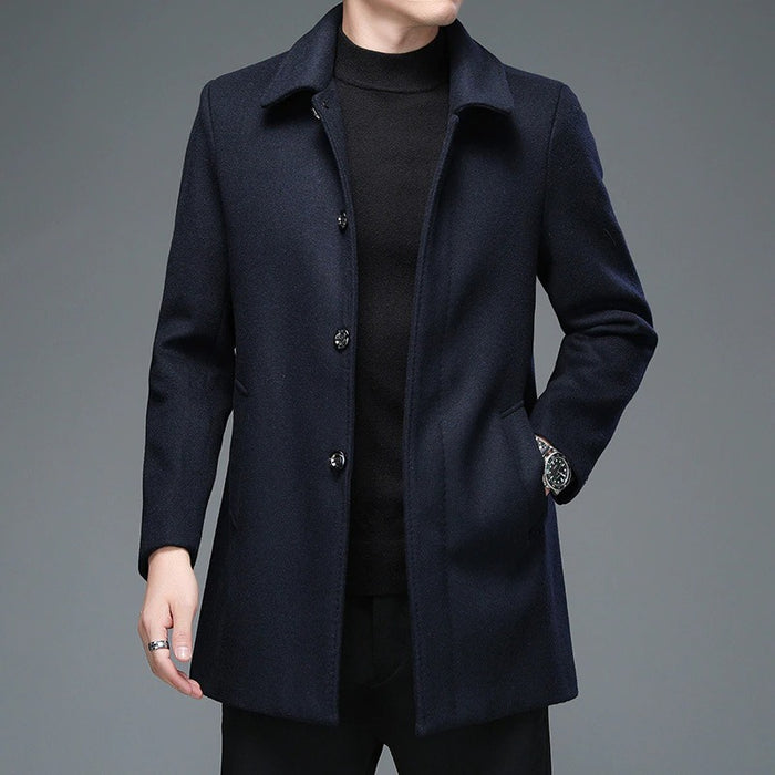 Men's Warm Casual Turn Down Collar Coat