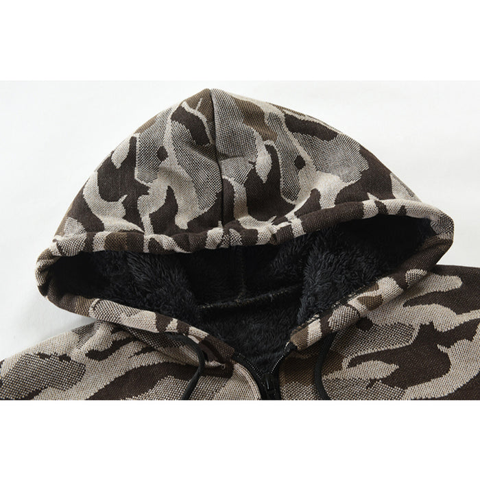 Men's Hooded Camouflage Cardigan Jacket