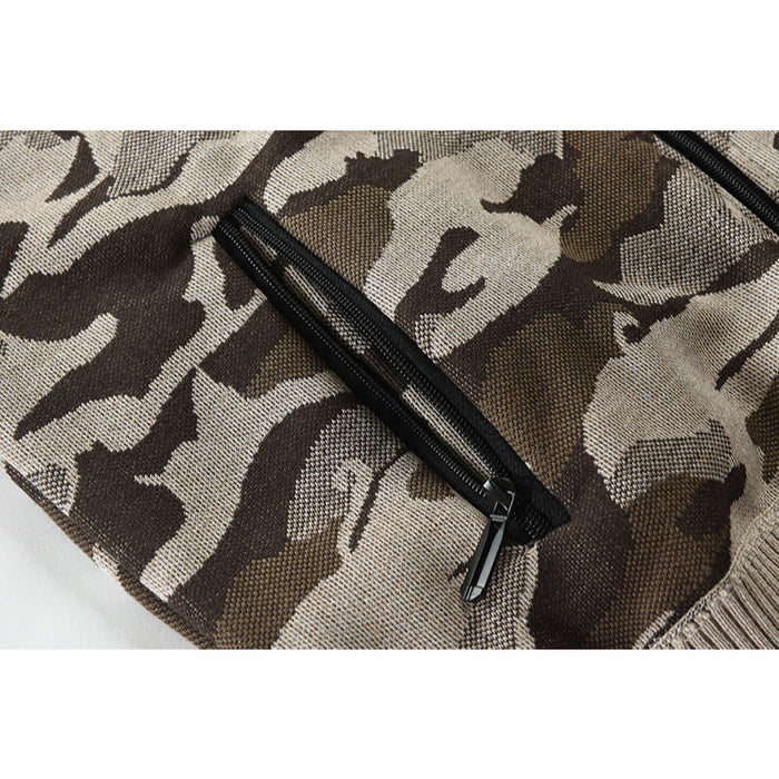 Men's Hooded Camouflage Cardigan Jacket