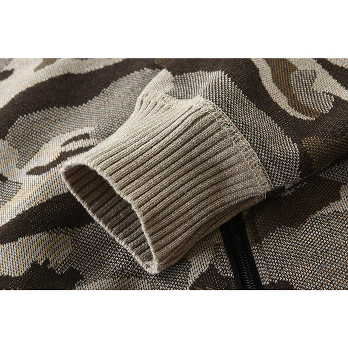 Men's Hooded Camouflage Cardigan Jacket