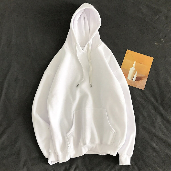Solid Casual Streetwear Cotton Loose Hip Hop Hoodie