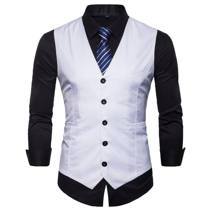 Men's Solid Slim Fit Suit Vests
