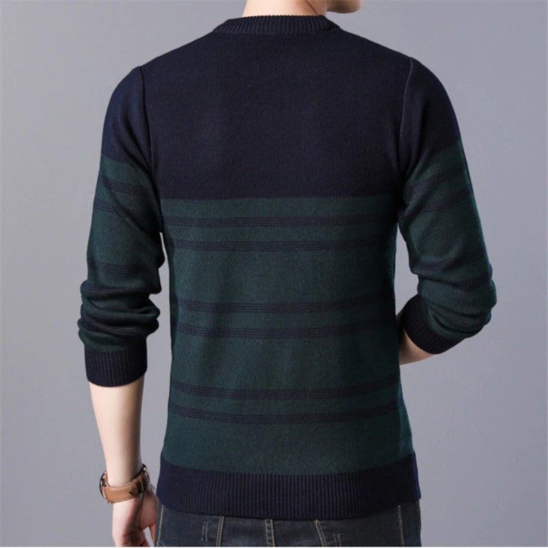 Men's Striped Slim Fit Knitted Pullover