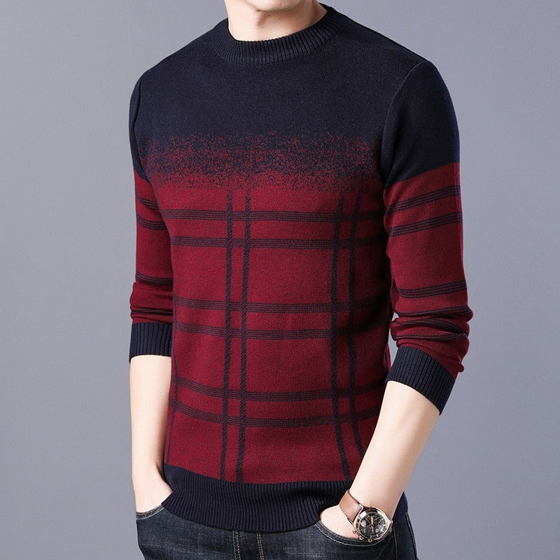 Men's Striped Slim Fit Knitted Pullover