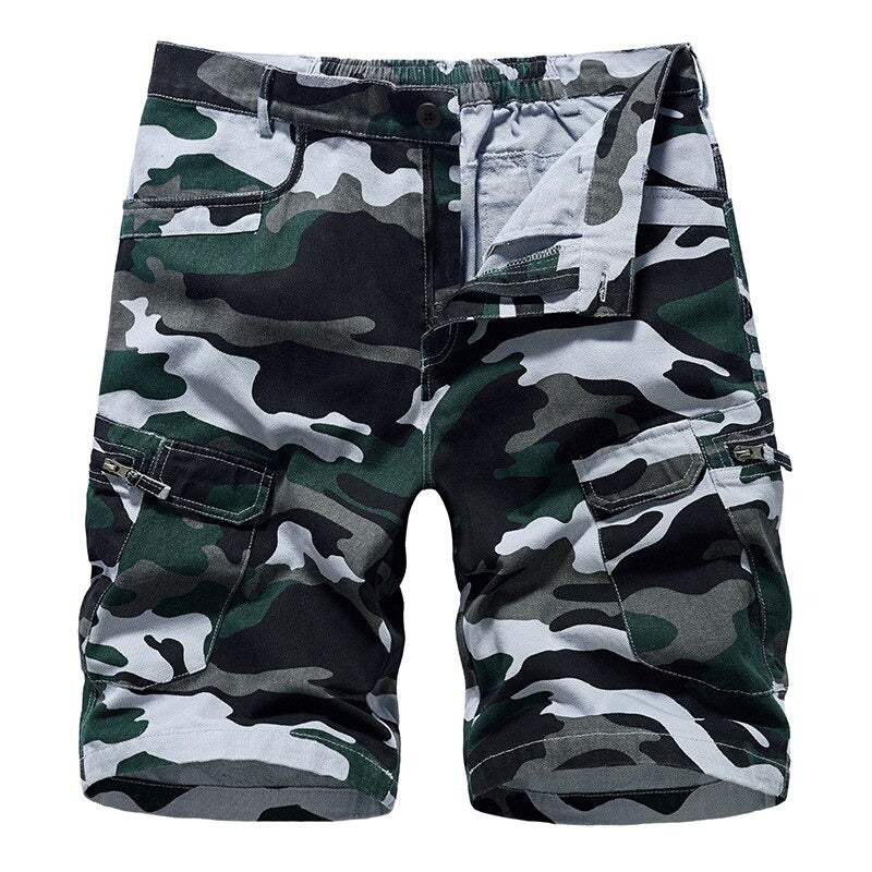 Camouflage Cotton Cargo Shorts