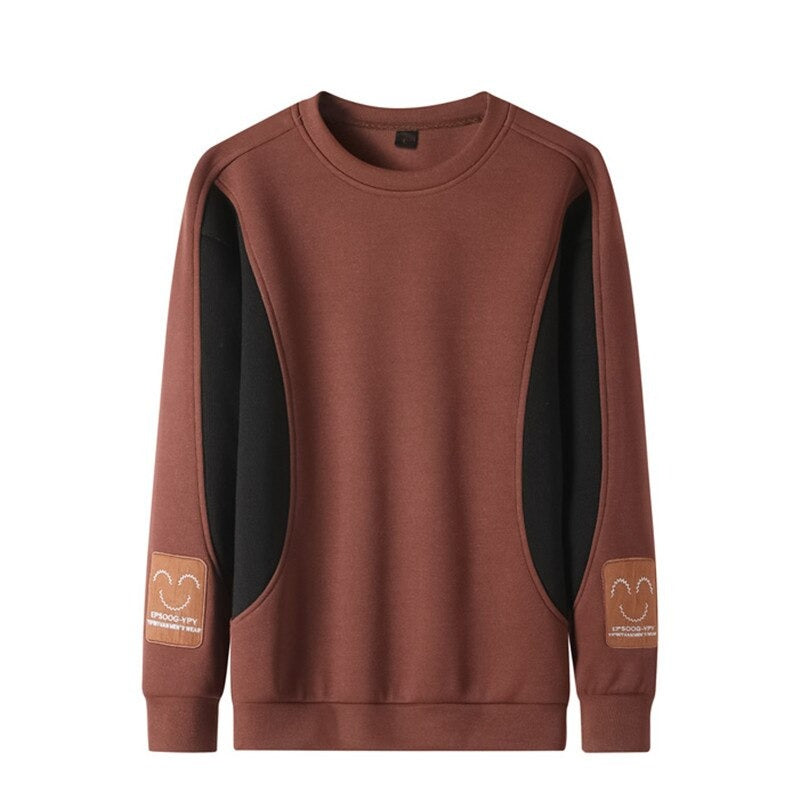 Men's Sweatshirts Fashion Patchwork Round Neck Pullover