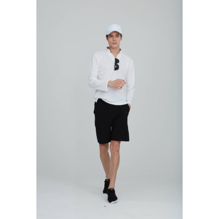Men's Solid Mandarin Collar T-Shirt