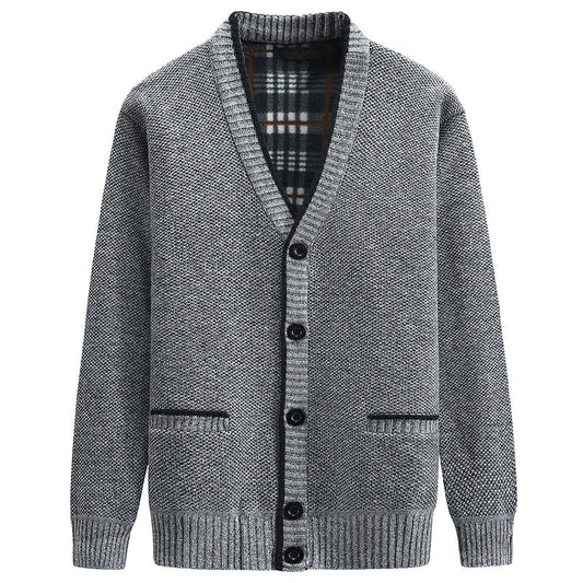 Men's Knitted V-Neck Cardigan Jacket