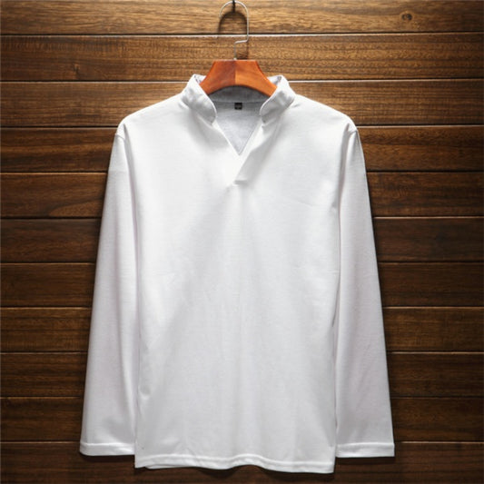 Men's Solid Mandarin Collar T-Shirt