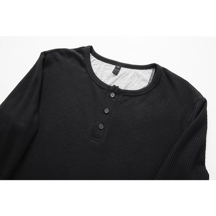 Men's Long Sleeve Henry Collar T-Shirt