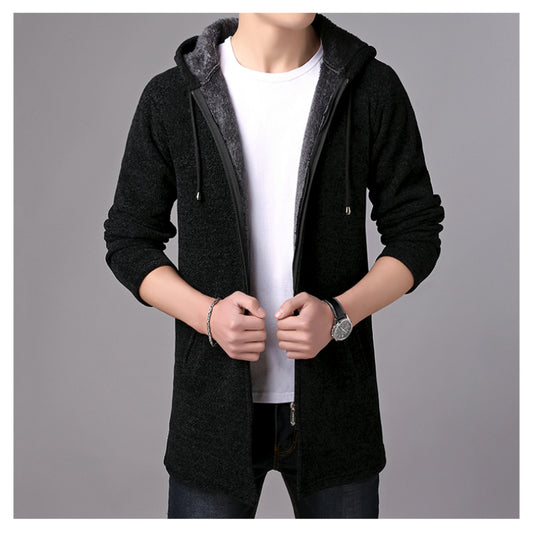 Men's Long Zipper Cardigan Sweater