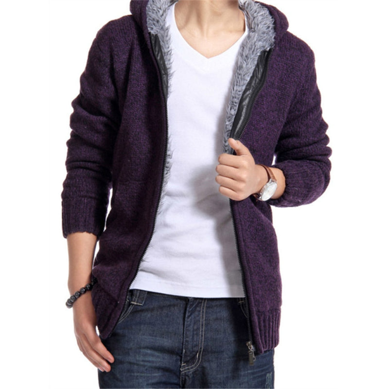 Men's Knitted Fur Cardigan Jacket