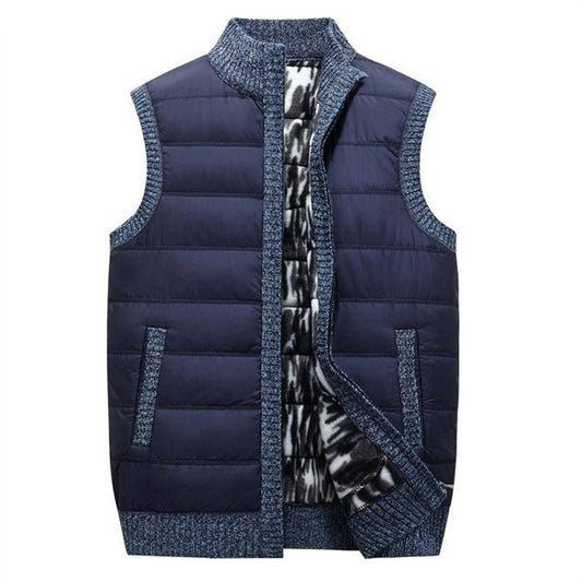 Men's Casual Solid Sleeveless Cardigan Vest