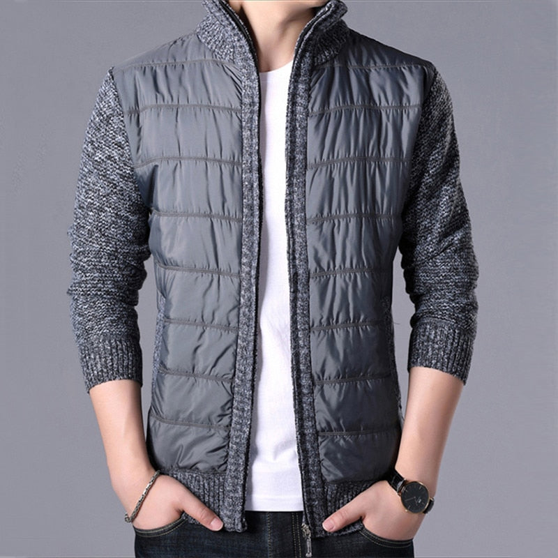 Men's Solid Zipper Slim Fit Cardigan Jacket