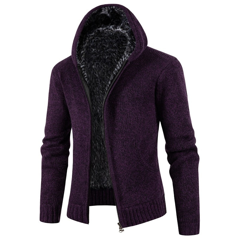 Men's Knitted Fur Cardigan Jacket