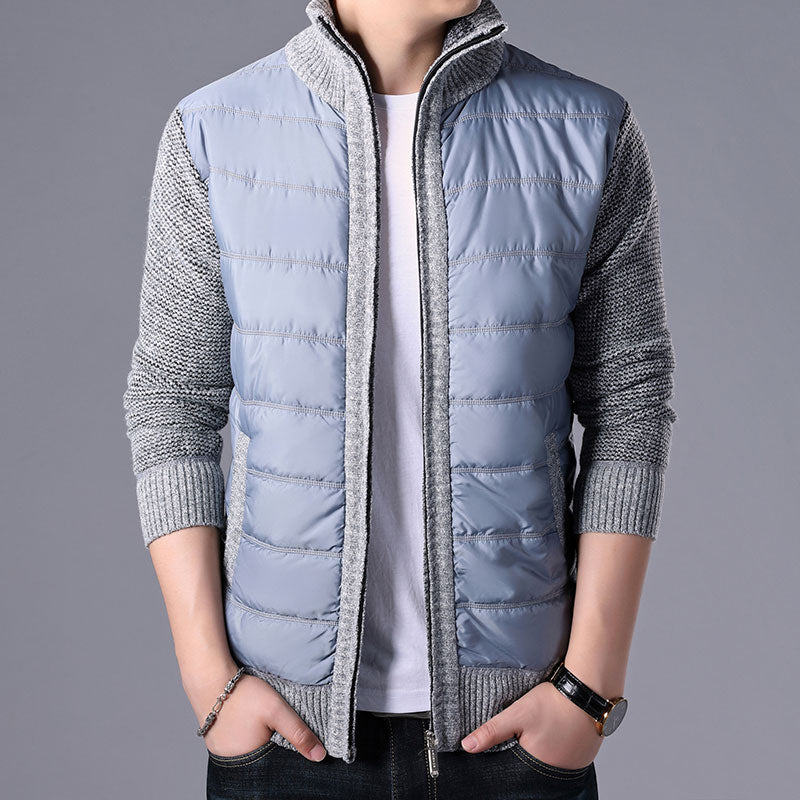 Men's Solid Zipper Slim Fit Cardigan Jacket