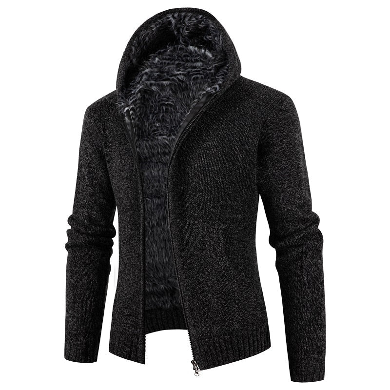 Men's Knitted Fur Cardigan Jacket