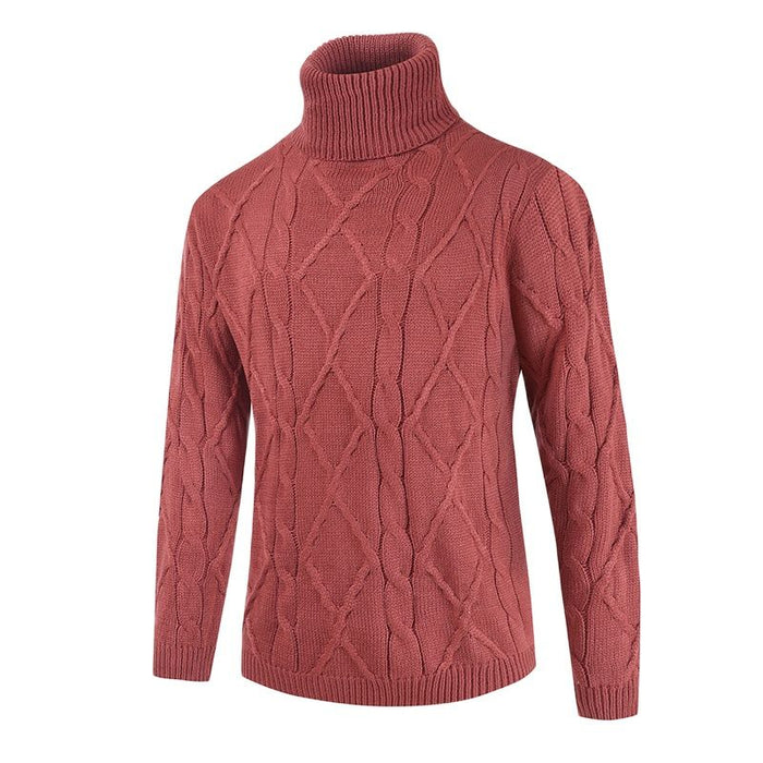 Men's Solid Loose Patterned Pullover Sweater