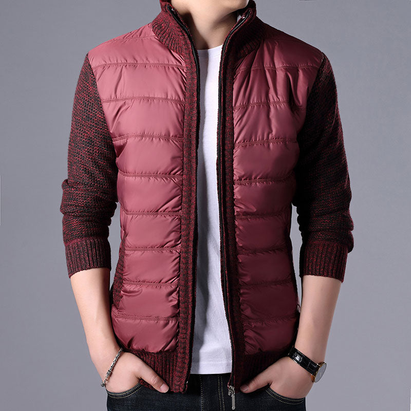 Men's Solid Zipper Slim Fit Cardigan Jacket