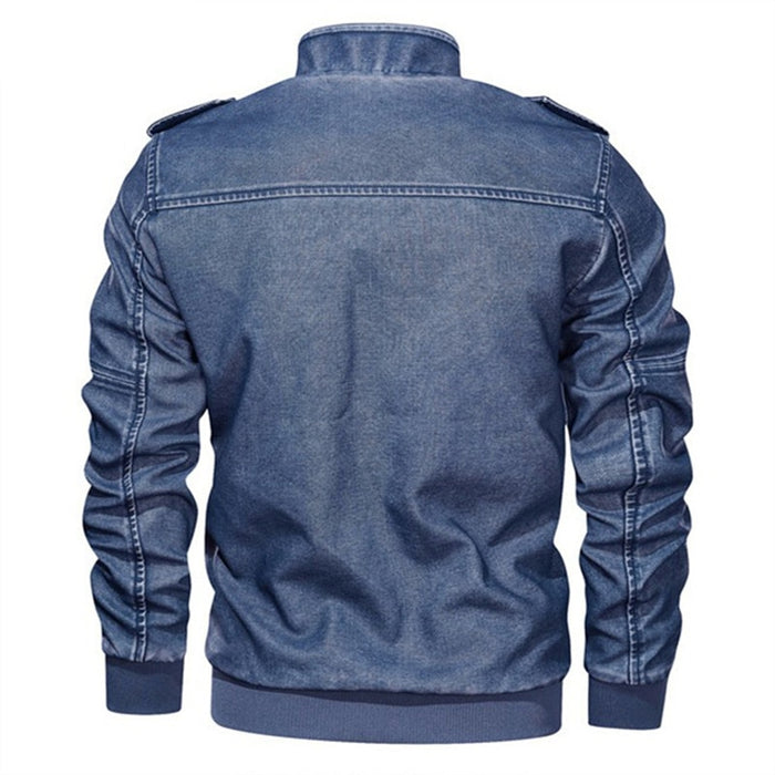 Men's Casual Patterned Biker Leather Jacket