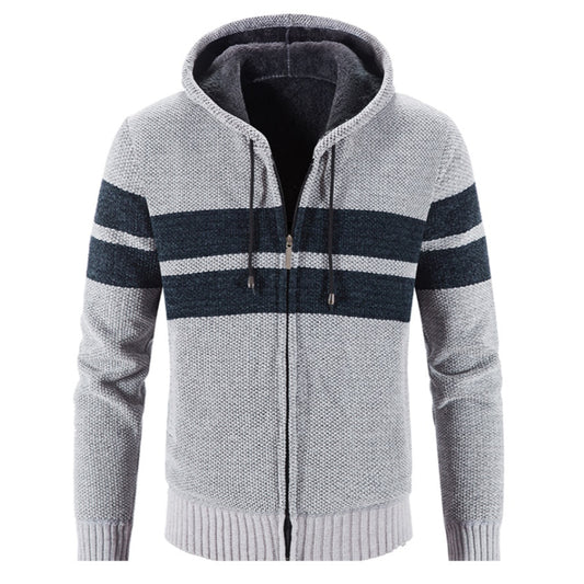 Men's Hooded Drawstring Cardigan Jacket