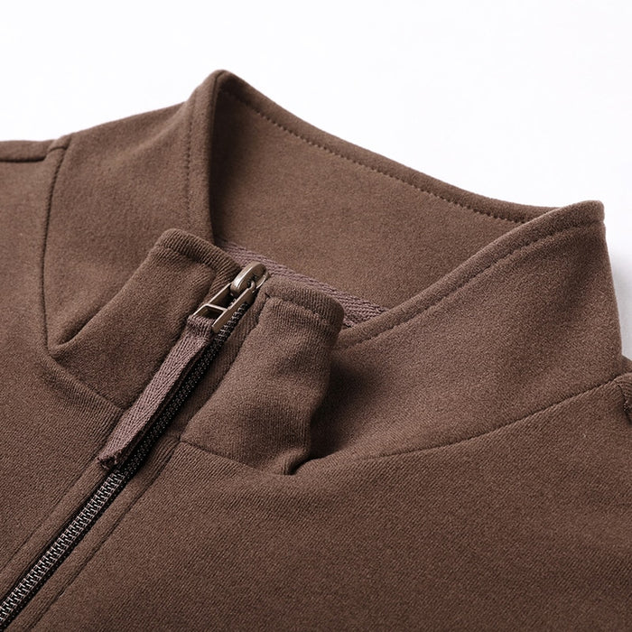 Men's Solid Zipper T-Shirt