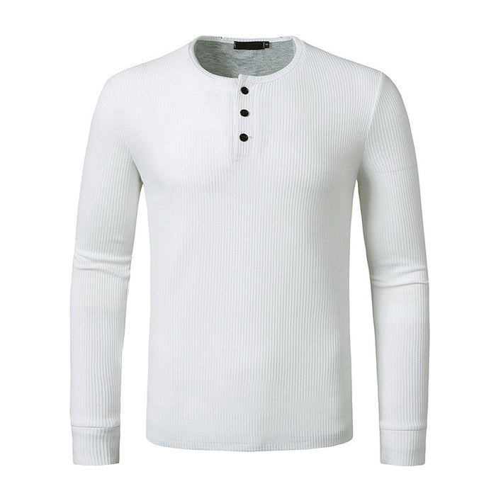 Men's Long Sleeve Henry Collar T-Shirt