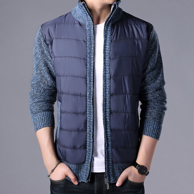 Men's Solid Zipper Slim Fit Cardigan Jacket