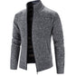 Men's Solid Stand Collar Zipper Cardigan Jacket