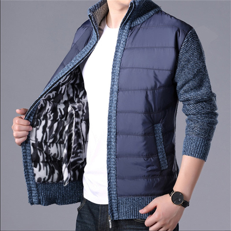 Men's Solid Zipper Slim Fit Cardigan Jacket