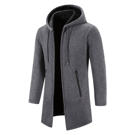 Men's Zipper Long Hoodie Cardigan Jacket