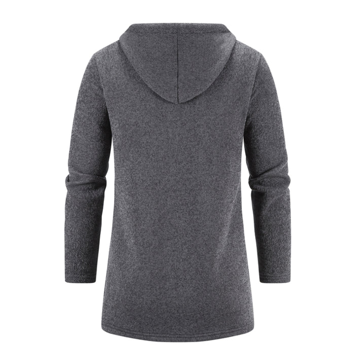 Men's Zipper Long Hoodie Cardigan Jacket