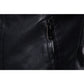 Men's Solid Leather Biker Zipper Jacket