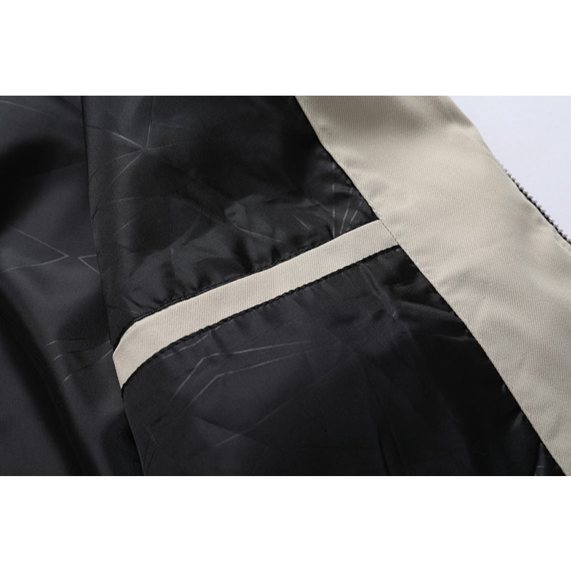 Men's Casual Solid Stand Collar Zipper Jacket