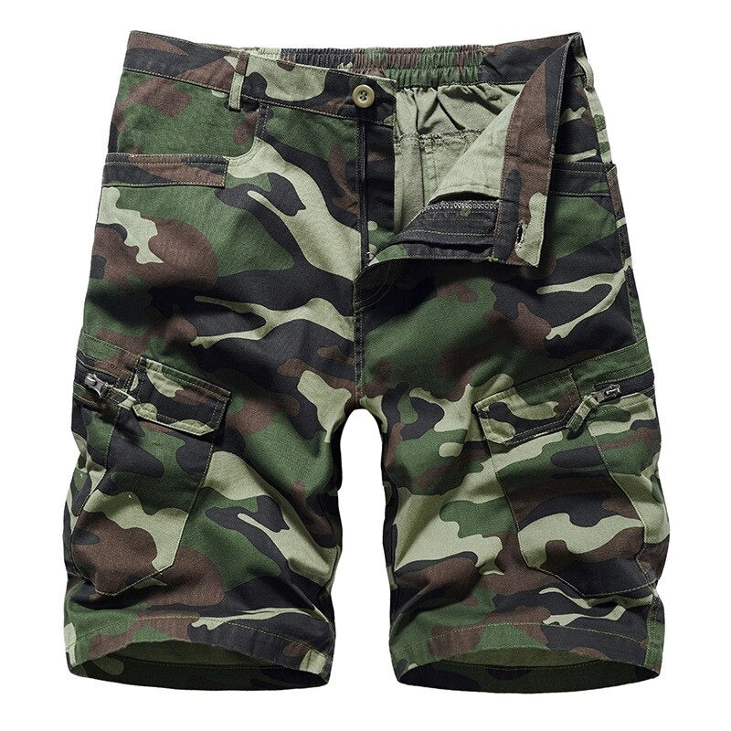 Camouflage Cotton Cargo Shorts
