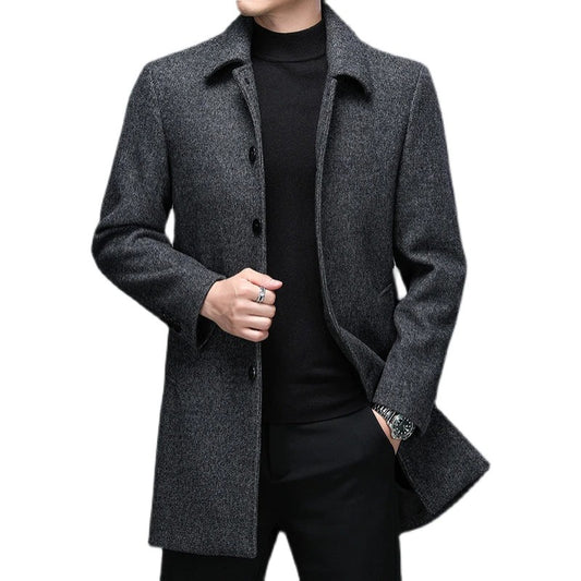 Men's Warm Casual Turn Down Collar Coat