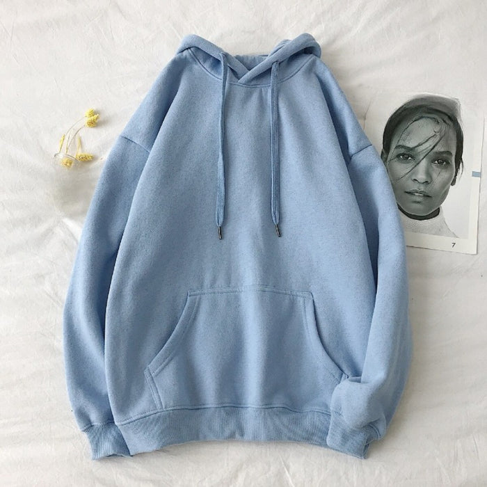 Solid Casual Streetwear Cotton Loose Hip Hop Hoodie