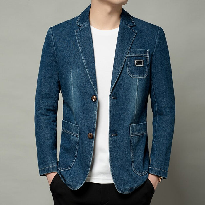 Men's Vintage Denim Blazer Jacket