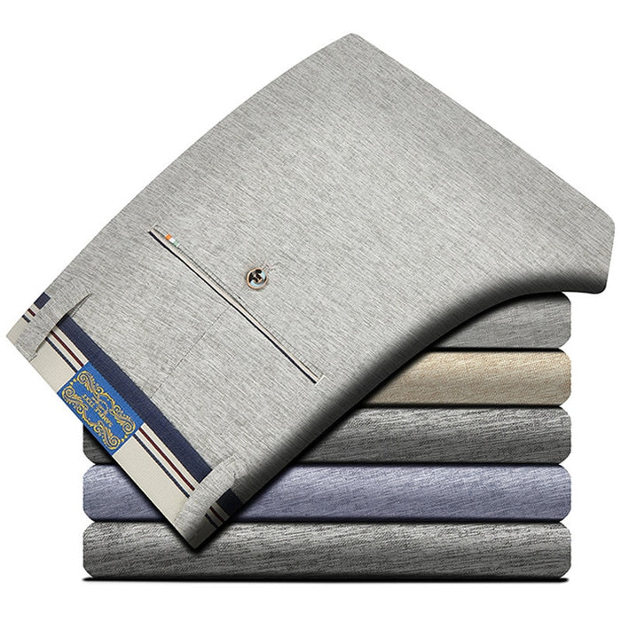 Casual Solid Elasticity Slim Trousers