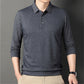 Men's Patchwork Casual Striped Polo Shirt