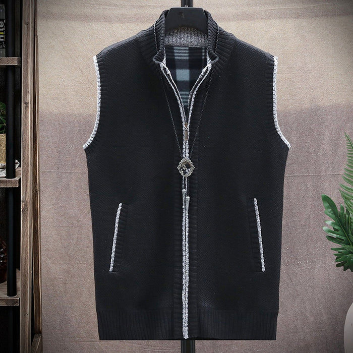 Men's Sleeveless Single Breasted Knitted Cardigan