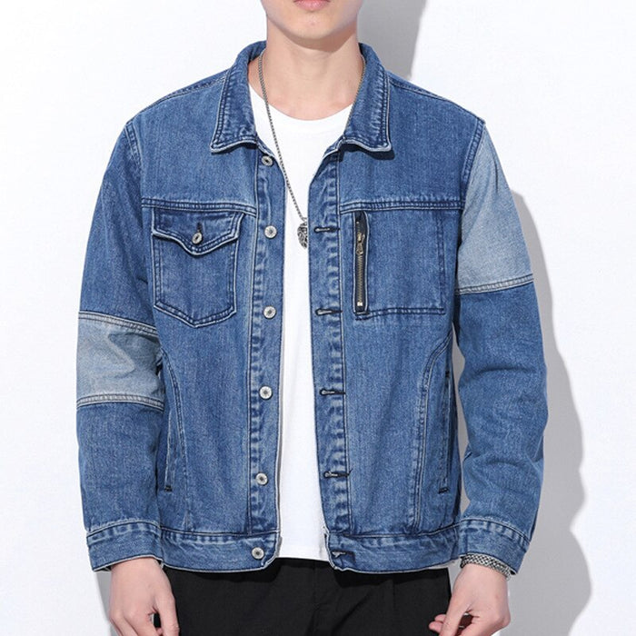 Men's Solid Blue Demin Jacket