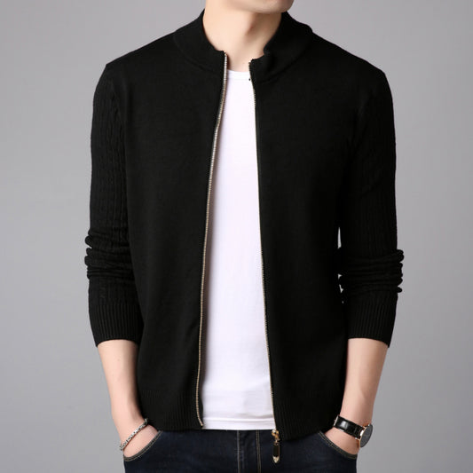 Men's Knitted Thick Zipper Cardigan