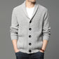 Men's Solid Buttoned Knitted Cardigan Jacket