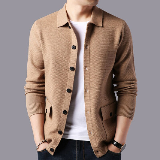 Men's Solid Knitted Cardigan