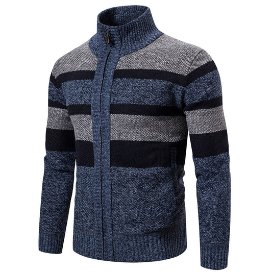 Men's Zipper Stand Collar Cardigan Jacket