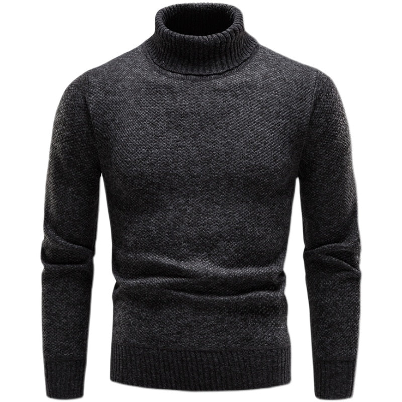 Men's Solid Slim Knitted Pullover Sweater